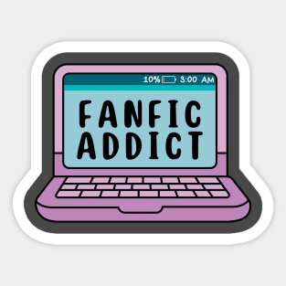 Fanfic Addict - Purple Laptop Sticker